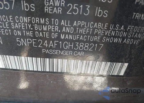 2016 Hyundai Sonata from USA, damaged, VIN 5NPE24AF1GH388217